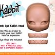 Sleek-1.jpg [Kabbit BJD] Sleek Eye Kabbit head base With Jointed Ears and Eye Chips - (For FDM and SLA Printers)