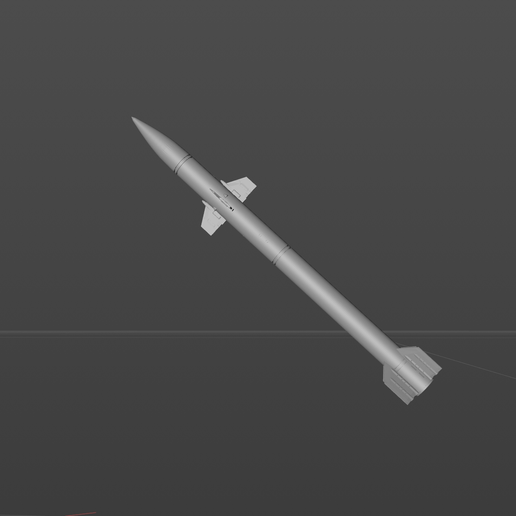 Russian 9M100 ship-to-air missile 3D model material 3D model