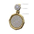 Iced-Diamond-flower-cluster-bail-Artdeco-V2-stepped-Halo-memory-pendant-coin-00.jpg Iced cluster bail Art deco pattern N02 memory pendant 3D print model