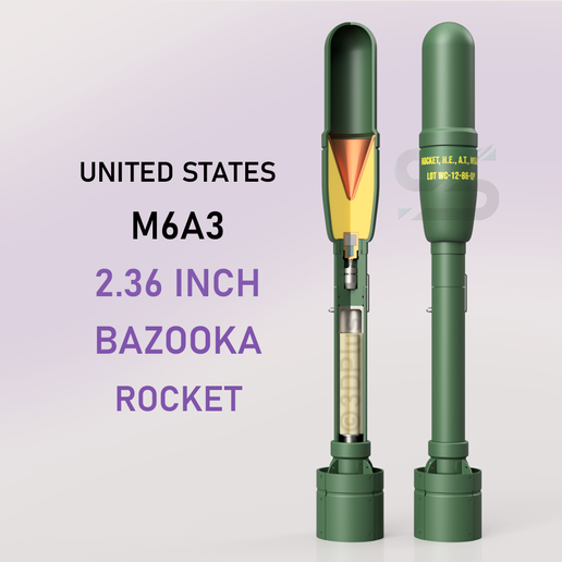 United States WW2 Bazooka M6A3 HEAT Rocket