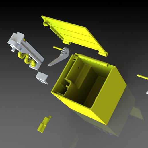 STL file Automatic opening cubic box V02d 📦 ・Template to download and ...