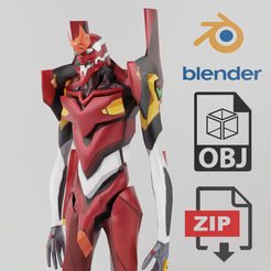 Portada.png OBJ file EVA Unit 02 Textured Lowpoly・3D printing model to download