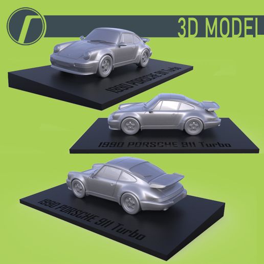 🚗 1990 PORSCHE 911 Turbo 1/64 souvenir・ STL File for 3D