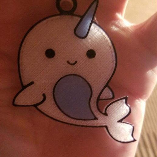 Narwhal keychain - 3D model önizlemesi