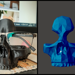 Crystal.png STL file Crystal Skull Glasses Stand Holder Low Poly・3D printing model to download, 3Dimension3d