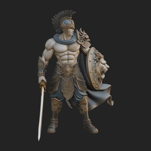 Greek Warrior God Statue Design 13 - 3D Print Model
