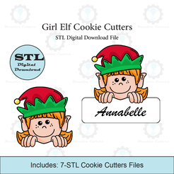 Etsy-Listing-Template-STL.png Fichier 3D Girl Elf Cookie Cutter Set | STL File・Objet pour imprimante 3D à télécharger