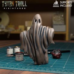 Ghosts-01.jpg Download STL file Bedsheet Ghost - [Pre-Supported] • Object to 3D print, TytanTroll_Miniatures