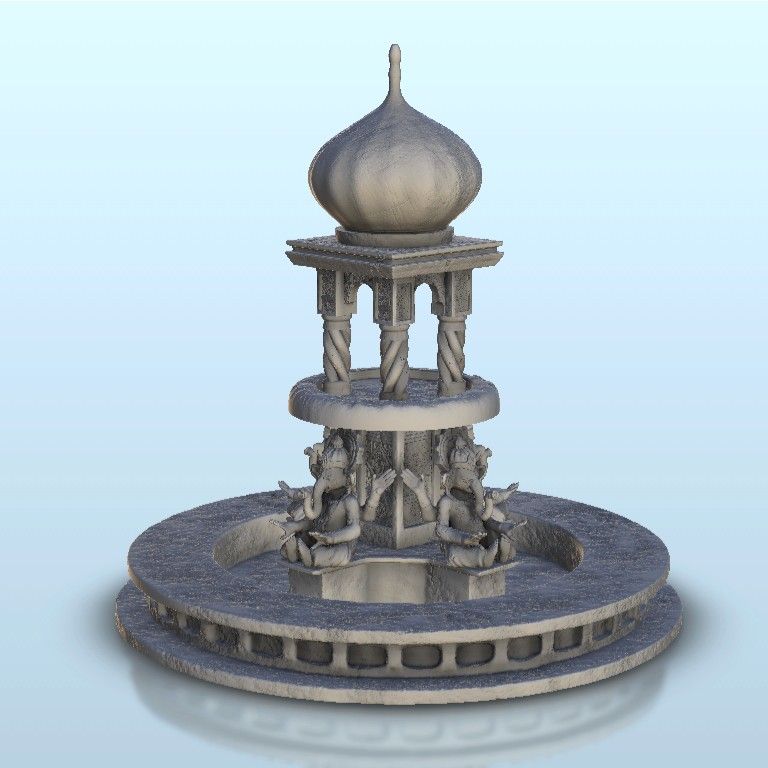 1.jpg Download STL file Indian fancy fountain - Flames Of War Bolt Action Oriental Age Of Sigmar Medieval Warhammer • Design to 3D print, Hartolia-miniatures