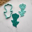 Cookie-Cutter-Simple-Flower.jpg Einfache Blume mit Stiel | Florales Backgeschenk | Gartenparty Frühling Ausstechform STL