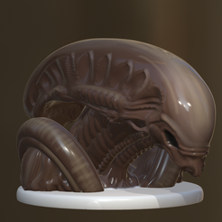 alien.png Archivo OBJ Busto alienígena・Diseño imprimible en 3D para descargar