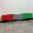 Train-Container-Wagon-4.jpg Железнодорожный контейнерный вагон — 40 футов / 60 футов с поворотными замками — масштаб 1:14