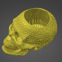 Skull-Pen-Holder-v1.5-02.jpg Archivo OBJ gratis Soporte para calaveras v1.2・Modelo imprimible en 3D para descargar
