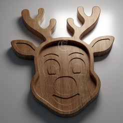 Watermark.png Download file Reindeer Tray - 3D STL file and vector files - Dxf, Svg, Eps, Pdf, Ai for CNC • 3D printing template, Chris3DShop