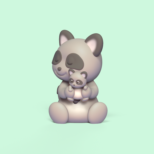 RaccoonWithBaby2.jpg Descargar archivo Mapache con bebé • Objeto imprimible en 3D, Usagipan3DStudios