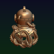11.png Diving helmet with octopus