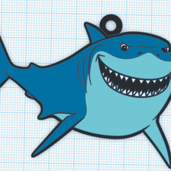 bruce.png Fichier STL Bruce, le requin de Finding Nemo porte-clés・Objet imprimable en 3D à télécharger