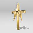 Shapr-Image-2024-01-14-130739.png Cross with angel wings and diamond, Forever in our heart, Memorial statue, decorative religious gift, condoleance gift, Remembrance Gift