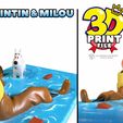 66.jpg TINTIN AND SNOWY 3D MODEL in water 3D PRINTABLE STL FILE with UV and Texture