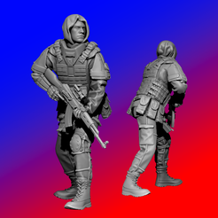 Mercenary-soldier-leaning-to-wall.png 1/35 scale Mercenary Leaning to a wall