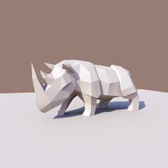 a.png Download OBJ file Low Poly Rhinoceros • 3D print template, vitascky
