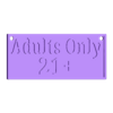 Adult Sign.stl Adults Only 21+ Sign