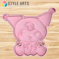 KUROMI-1.png Файл STL Резак для печенья Kuromi Onegai My Melody - Печенье・Модель для печати в 3D скачать