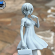 Rei_Close.png Asuka and Rei Summer Dress - Evangelion Anime Figurine STL for 3D Printing