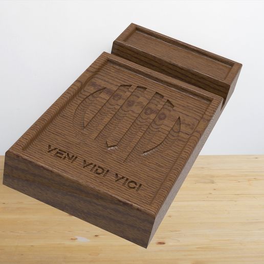 untitled.139.jpg Support pour téléphone, modèle STL à télécharger et fraisage CNC ou impression 3D avec gravure de Veni Vidi Vici.