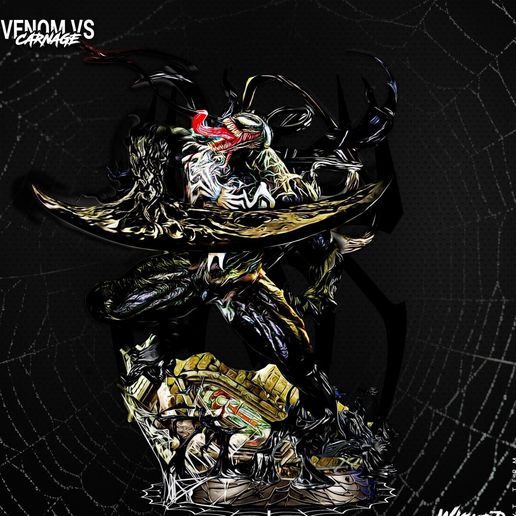 Diorama escultura Venom | Fan Art imprimible