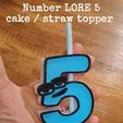 STL file Alphabet Lore Number Lore Number 5 Straw Topper Cake Topper Decor  🍰・3D printable model to download・Cults