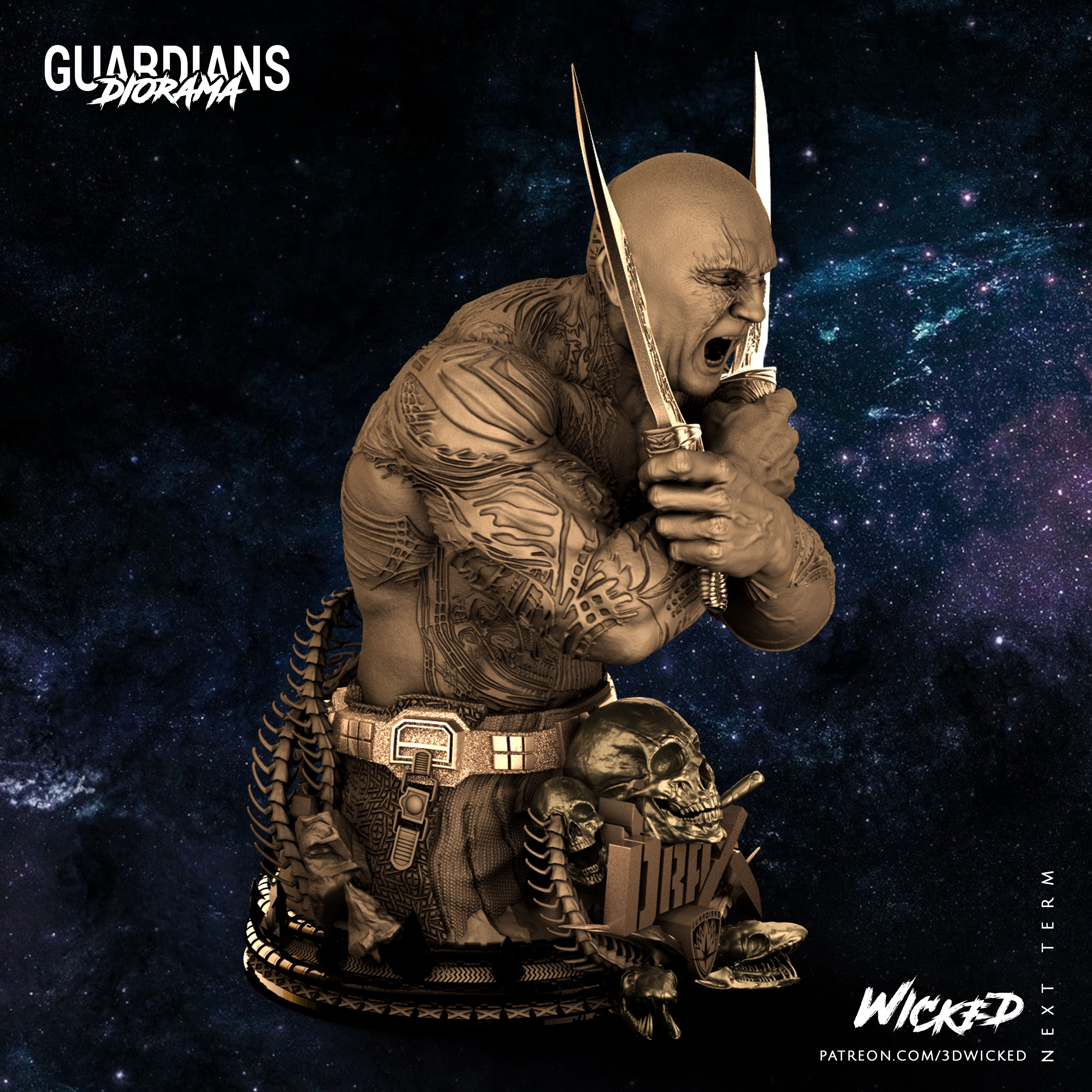 Descargar archivo Wicked Marvel Drax Bust: Tested and ready for 3d ...