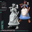 Gretel-1.jpg Hansel and Gretel - Possessed Bakery - PRESUPPORTED - Illustrated and Stats - 32mm scale