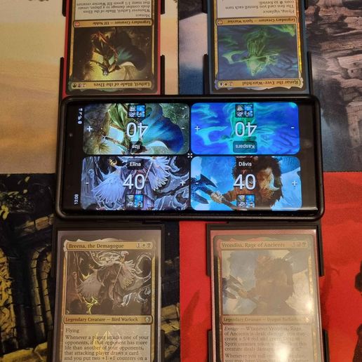 MTG 4 player command zone and phone holder tray