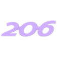 206 logo v2.stl Peugeot 206 logo