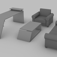 render2.png DIORAMA GARAGE office table, chair, armchair 1/64
