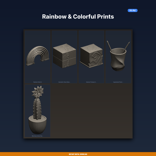Rainbow & Colorful Prints - 5-Model STL Bundle