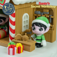4.png Oficina secreta do Papai Noel🎁 Elfo articulado + ferramentas + construção de oficina modular + adereços de brinquedo (conjunto de férias para impressão 3D)