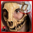 cults3D-10.jpg 3D file Cat Skull Mask ARTICULATED・3D printing model to download