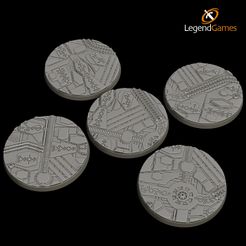 Necron-Bases-65mm-Thumbnail-V1.jpg STL file 65mm Necron Base Set - Round x5 - LegendGames・3D print model to download