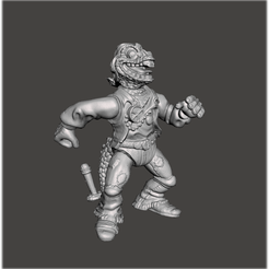 G.png Скачать файл STL TMNT GECKO ROCK N' ROLL ( TEENAGE MUTANT NINJA TURTLES) • Форма для 3D-печати, malditayoko