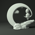 back.png BackFlow Incense Burner Baby Buddha and Luna for 3D printing model