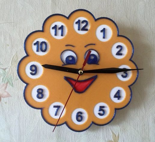 Wall clock in the children's room "Sun"