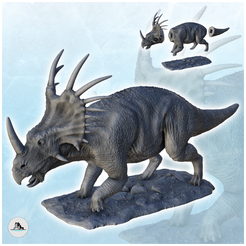 0-12.png STL-Datei Styracosaurus Dinosaurier (12) - Hochdetaillierte Prähistorische Tiere HD Paleoart・3D-Drucker-Vorlage zum herunterladen