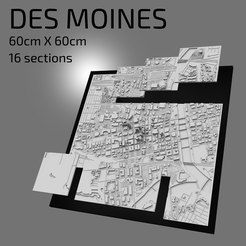 DES-MOINES.png Fichier STL 3D Des Moines | Fichiers numériques | Fichier STL 3D | Plan de Des Moines en 3D | Art urbain en 3D | Point de repère imprimé en 3D | Modèle de la ligne d'horizon de Des Moines | Art en 3D・Idée pour impression 3D à télécharger, 3dcityframes