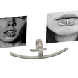 fem_jewel_37 v3-001.png fake lips hook FAKE NIPPLE PIERCING Female male Non-Piercing Body Jewellery Bondage Weight Female DREAD BEADS RING EAR LIPS femJ-37 version 3d print cnc