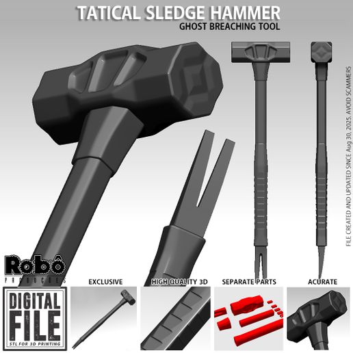 GHOST-NIGHTWAR-COD-MW22-BREACHING-TOOL-SLEEDHAMMER-CAPA.jpg Ghost Sledge Hammer - Outil de brèche pour Cosplay - Modèle STL fichier d'impression 3D