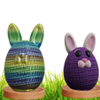 CULTS.png Osmia Easter Egg-shapped Bunny Treasure Box multicolor print in place no supports