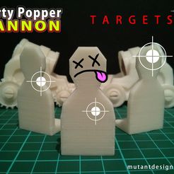 Party_Popper_Cannon_-_Targets_Title.jpg Free STL file Cannon Fodder for Party Popper Cannon・3D printer model to download