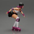 3DG-0001.jpg roller derby girl rolling fast with helmet